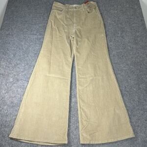 Levi’s Ribcage Bell Corduroy Jeans Pants Beige Flare Womens 31 High Rise Stretch